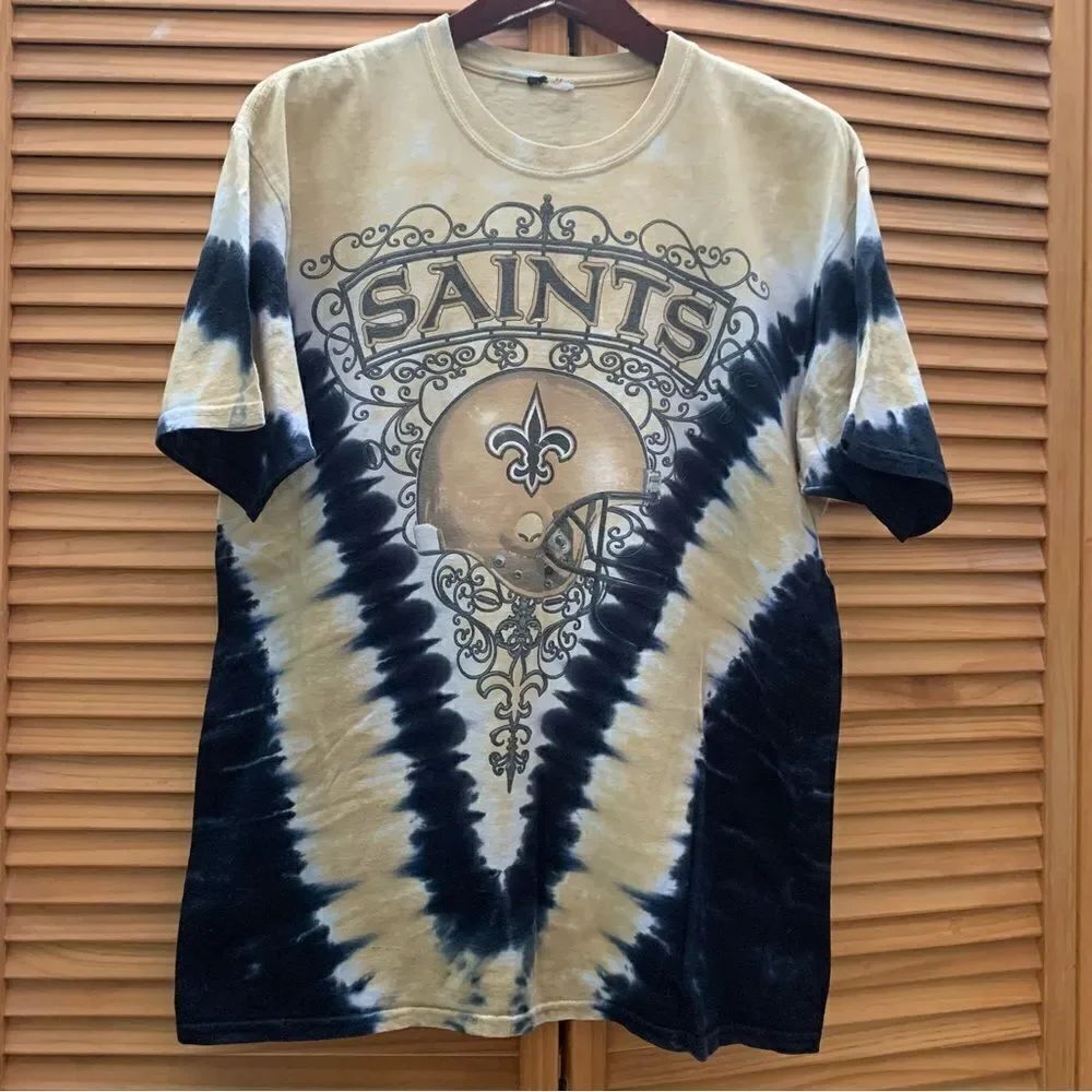 Vintage Saints Tie Dye Graphic T-shirt Large